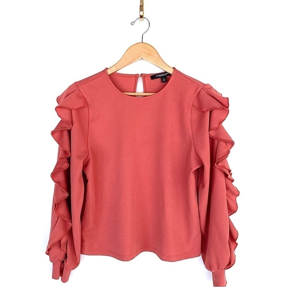 SALE 🛍️ MARC NEW YORK Andrew Marc coral blouse Womens size S